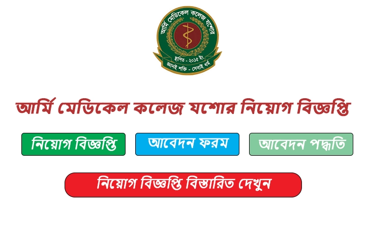 আর্মি মেডিকেল কলেজ যশোর নিয়ােগ বিজ্ঞপ্তি