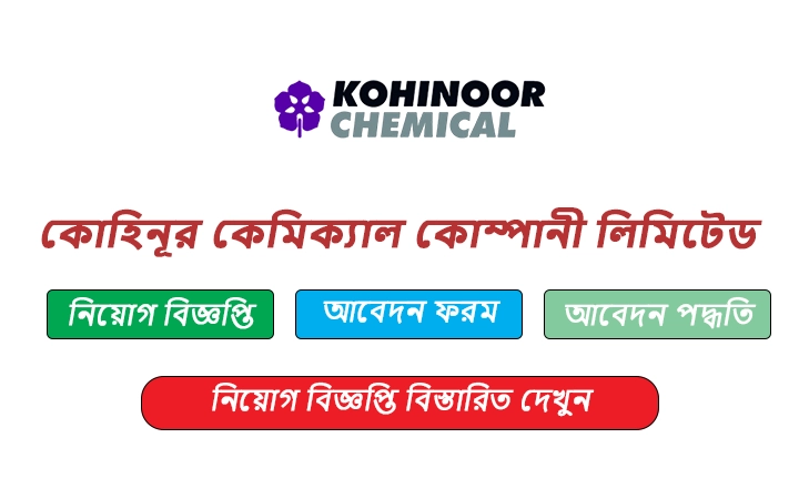 কোহিনূর কেমিক্যাল কোম্পানী লিমিটেড নিয়োগ বিজ্ঞপ্তি