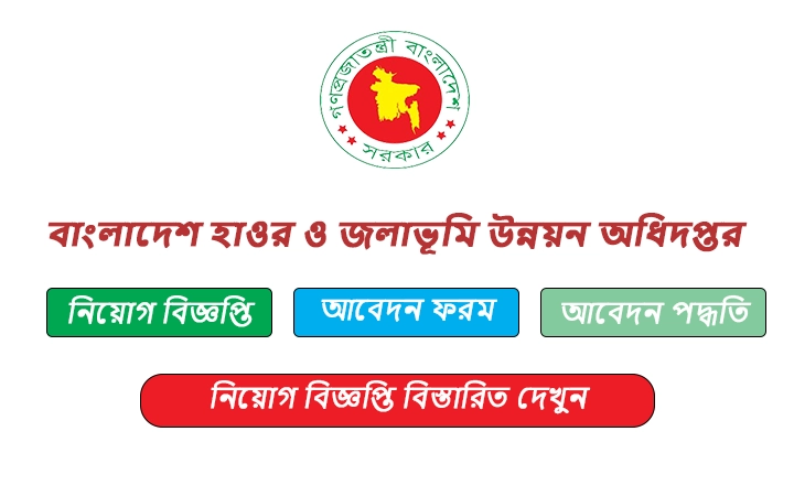 বাংলাদেশ হাওর ও জলাভূমি উন্নয়ন অধিদপ্তর নিয়োগ বিজ্ঞপ্তি