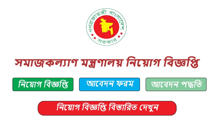 সমাজকল্যাণ মন্ত্রণালয় নিয়োগ বিজ্ঞপ্তি