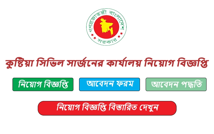কুষ্টিয়া সিভিল সার্জনের কার্যালয় নিয়োগ বিজ্ঞপ্তি